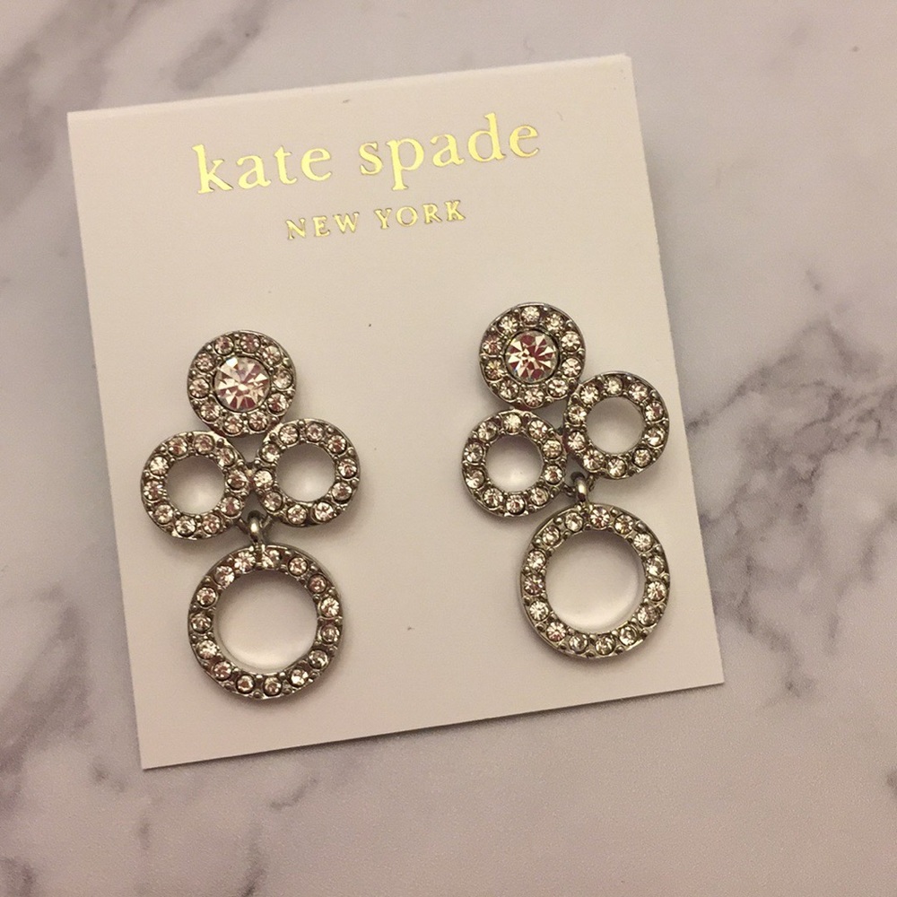 Kate Spade Diamond drop earrings (silver - Picture 5 of 6